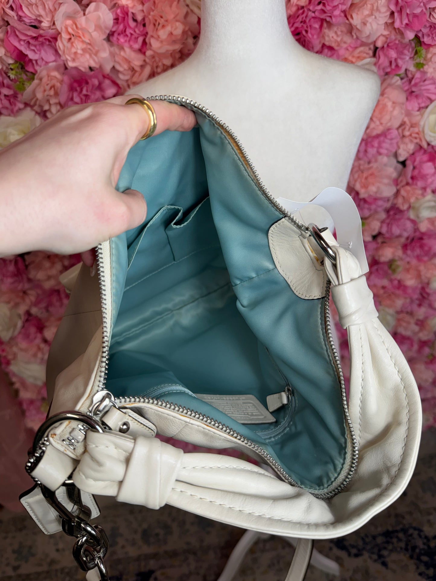 Cream & Silver Coach With Strap