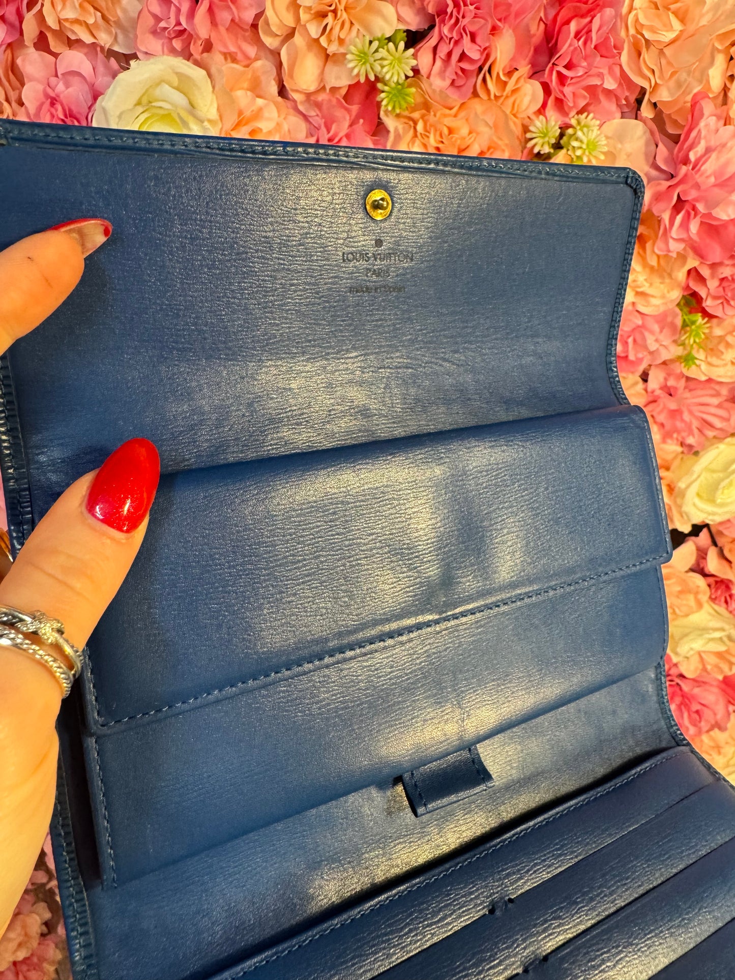 Blue Epi Louis Vuitton Sarah Wallet