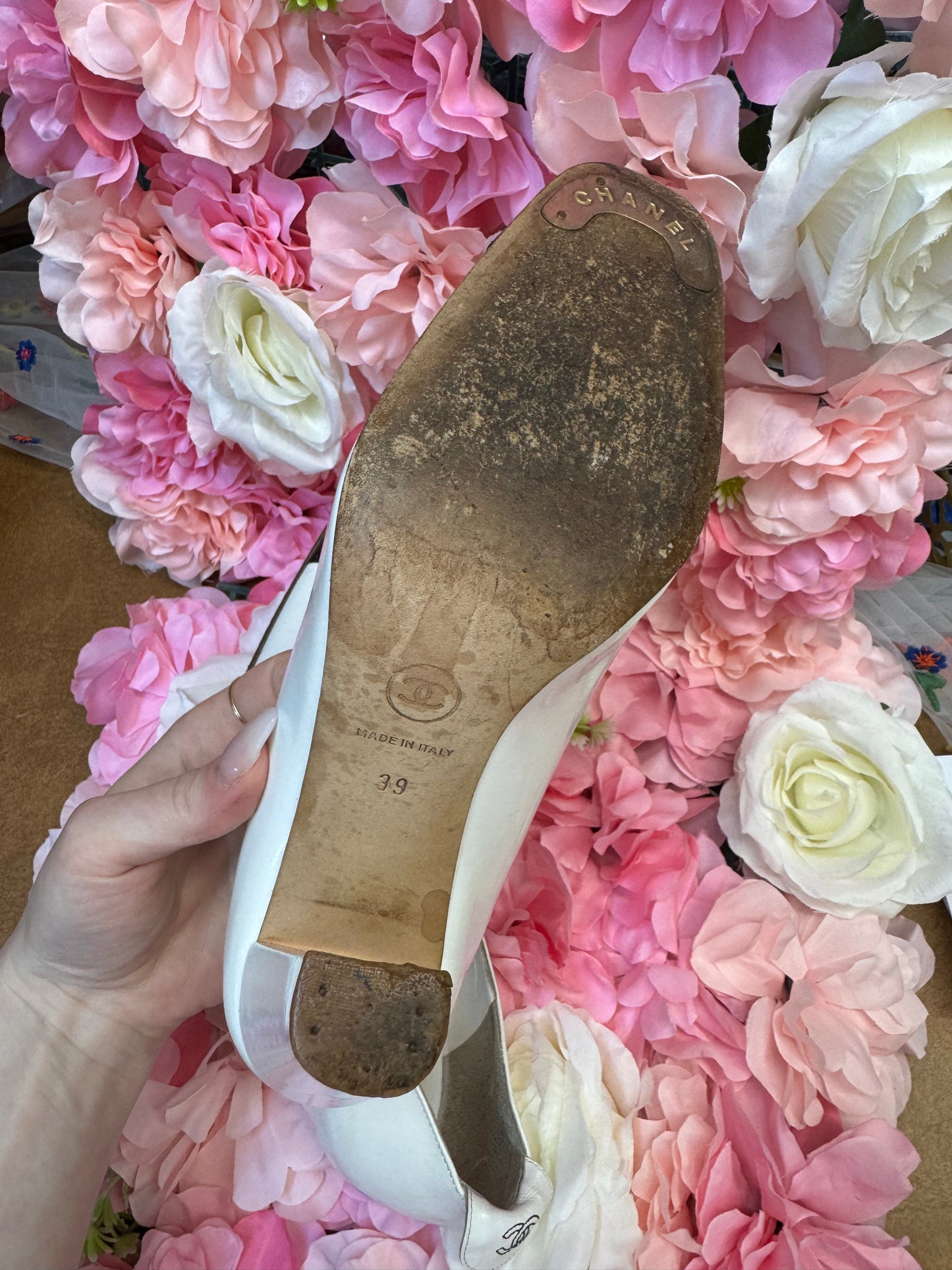 Vintage Chanel Lambskin Heels Size 39