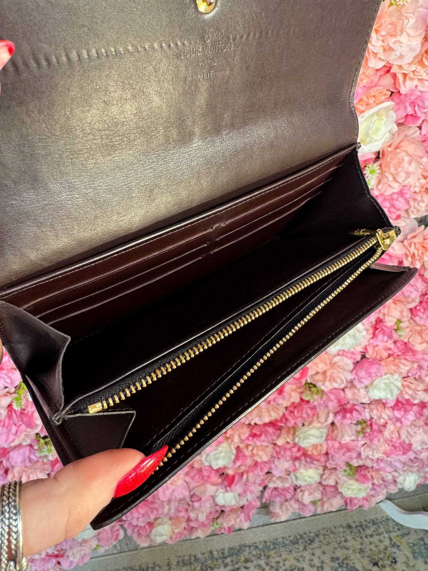 Louis Vuitton Oxblood/Deep Brown Sarah Wallet