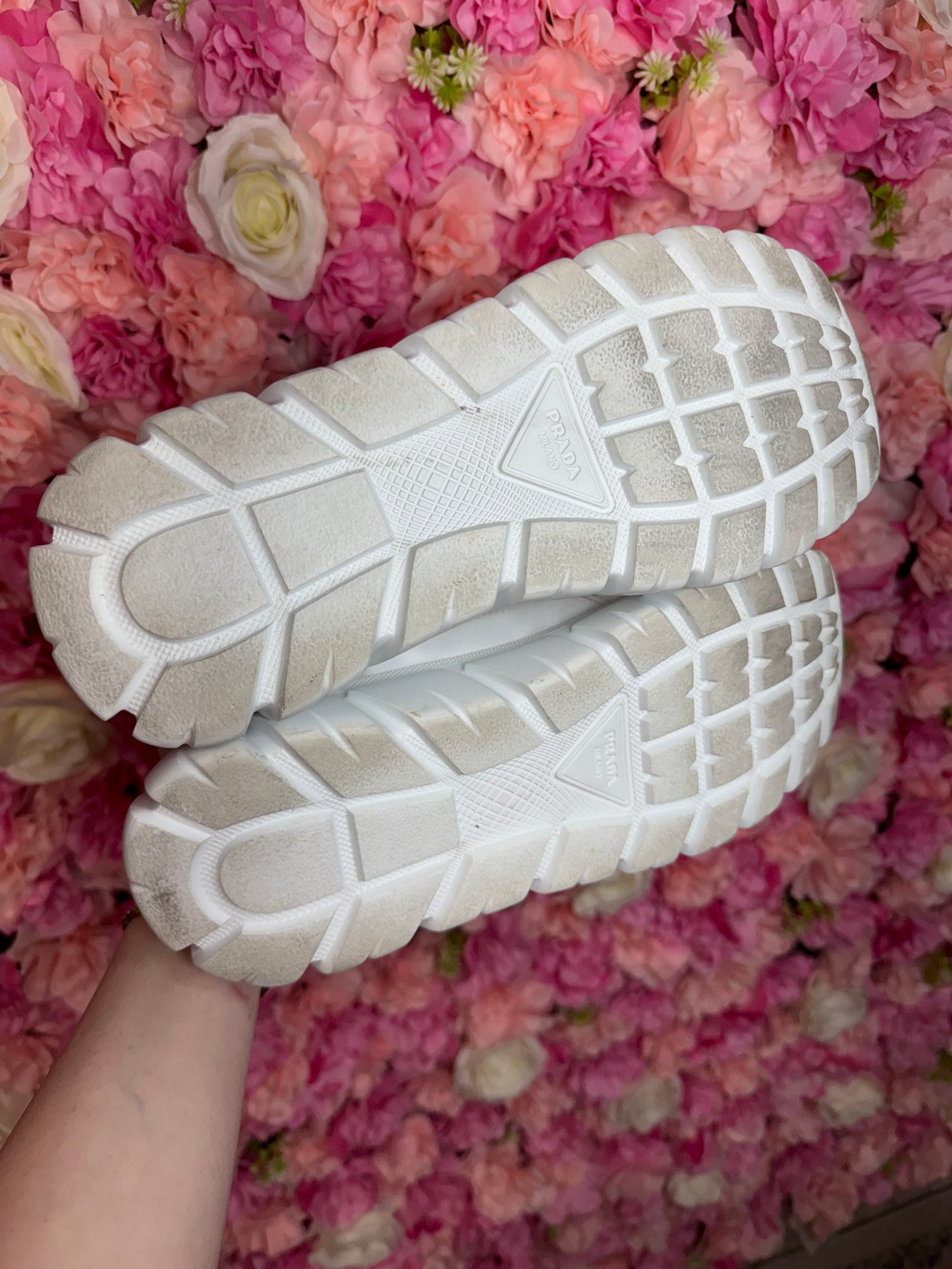 White Prada Platform Sneakers Size 38