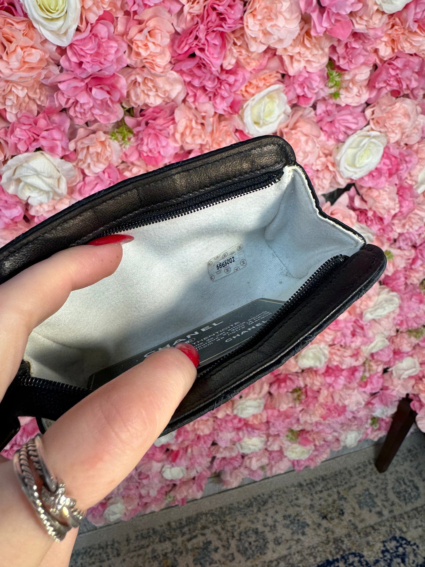 Chanel Vintage 1990s Satin Zip Pouch