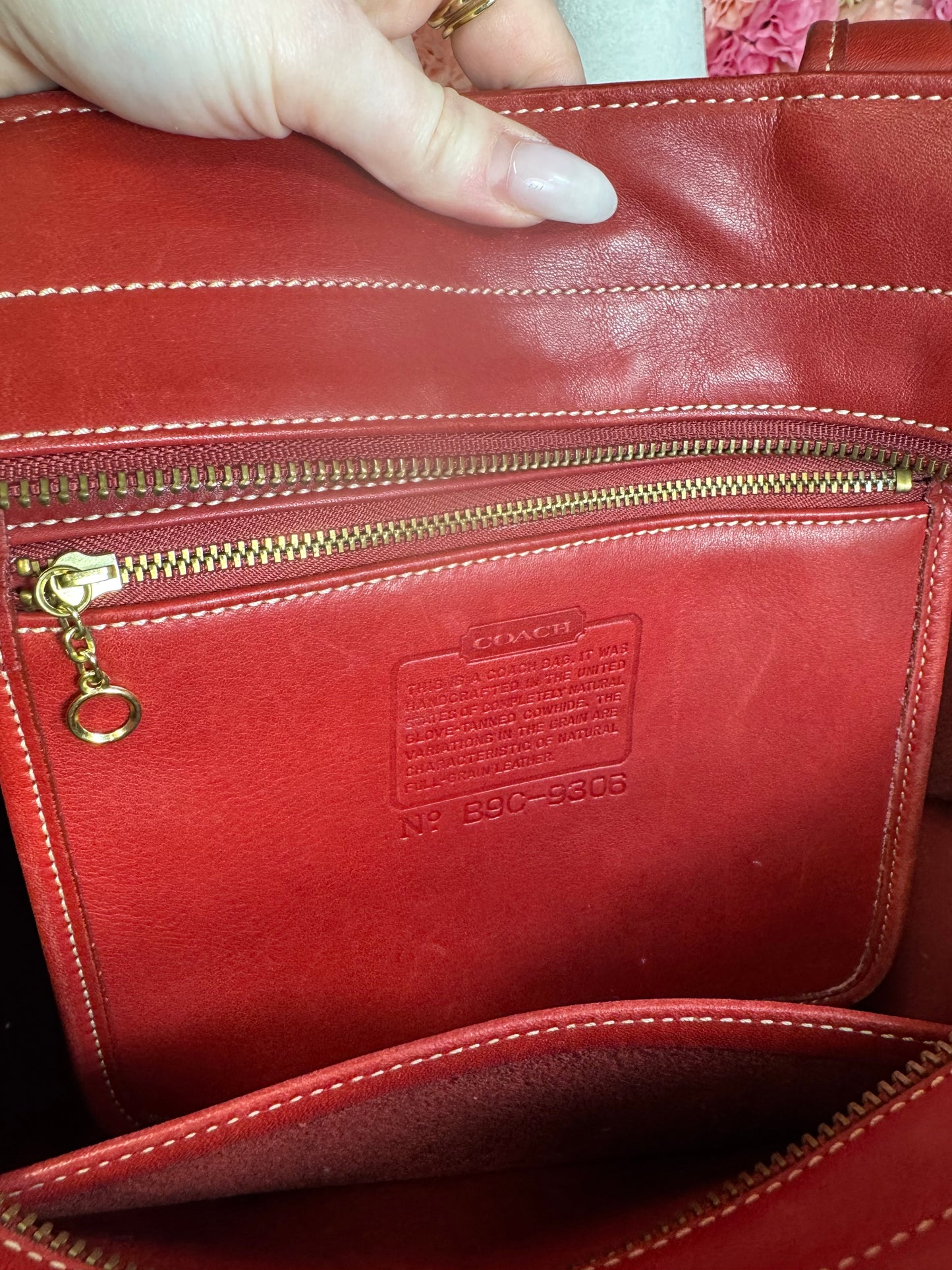 Vintage Red Coach Bleeker Leather Bag