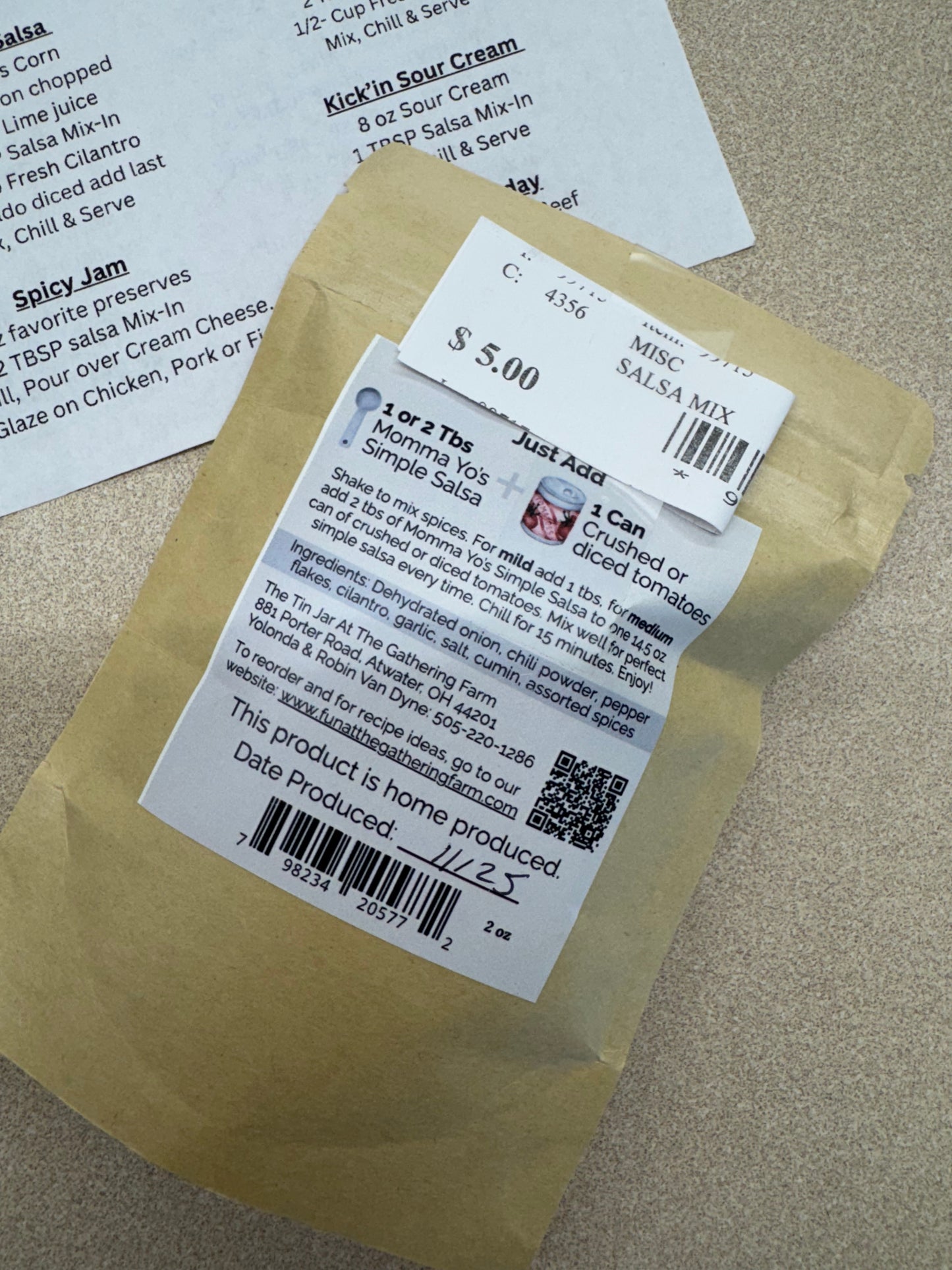 Momma Yo’s Locally Made Simple Salsa Mix Mild/Medium