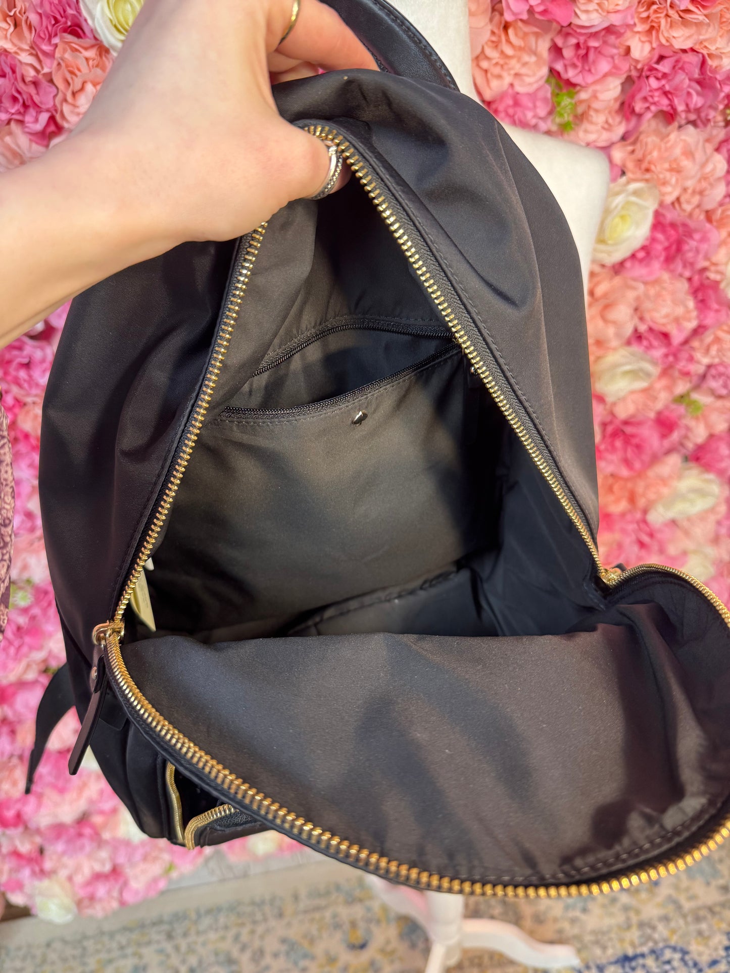 Kate Spade Black Nylon Backpack