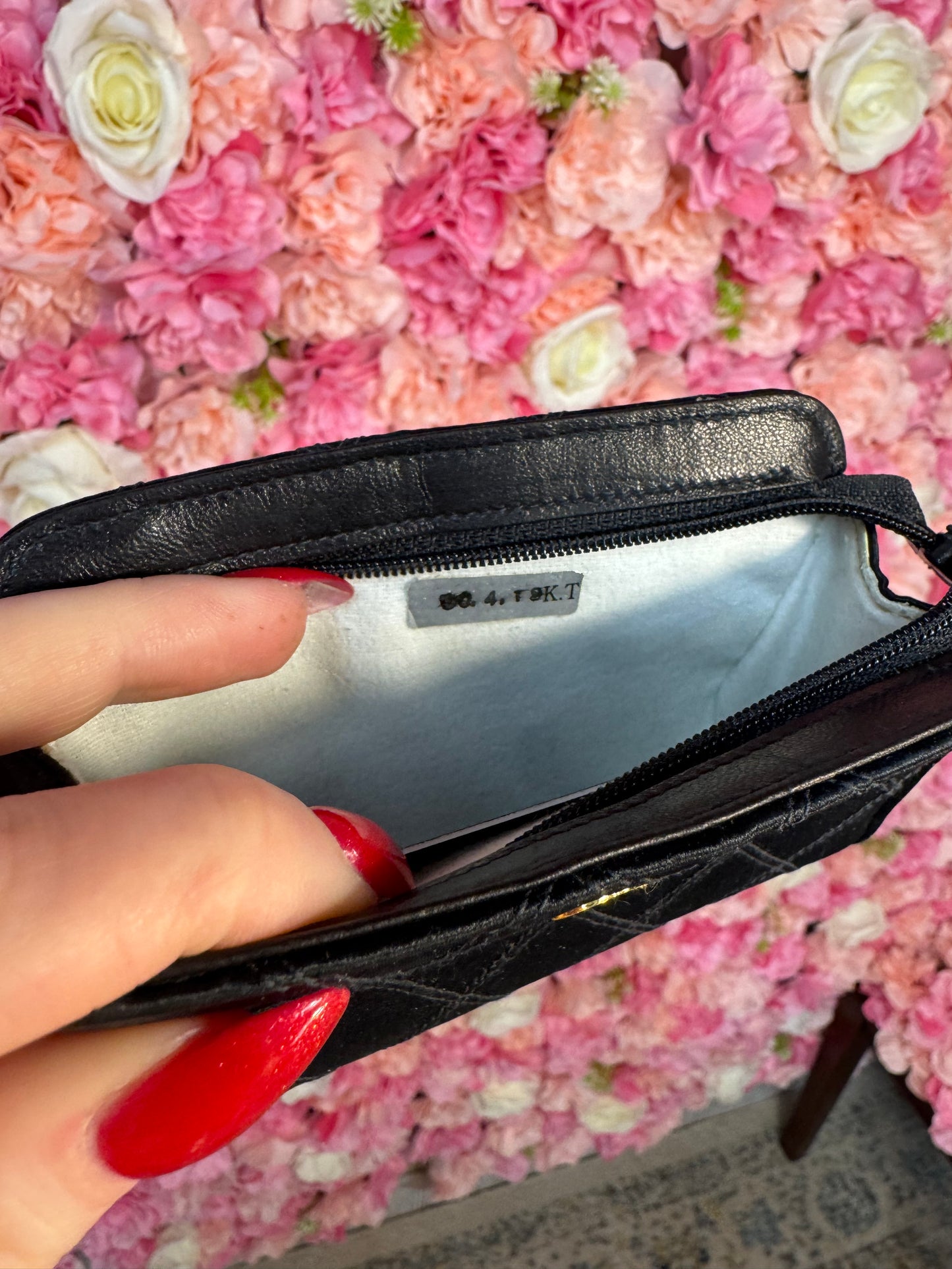 Chanel Vintage 1990s Satin Zip Pouch