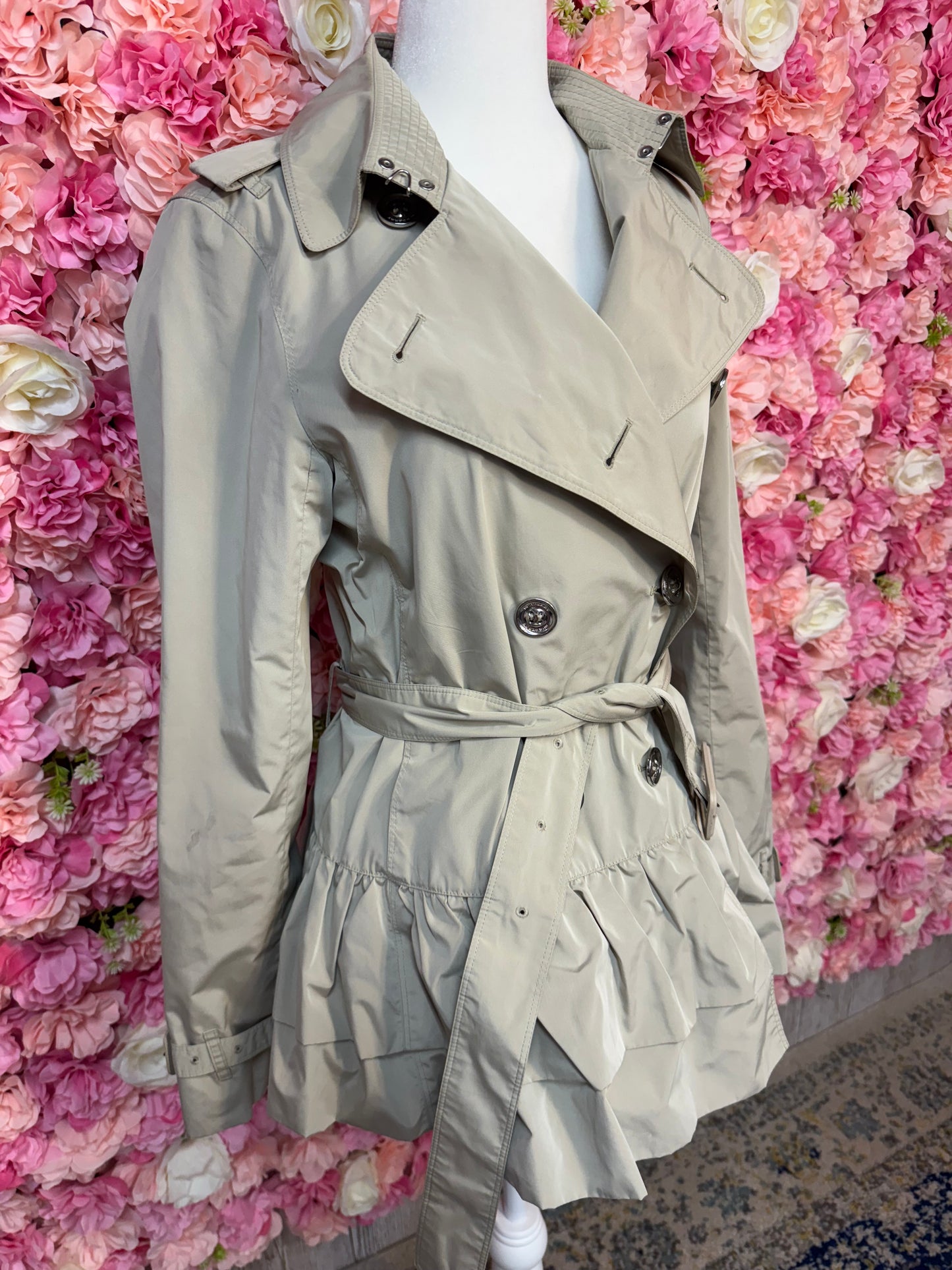 Burberry Ruffle Rain Jacket Size 8
