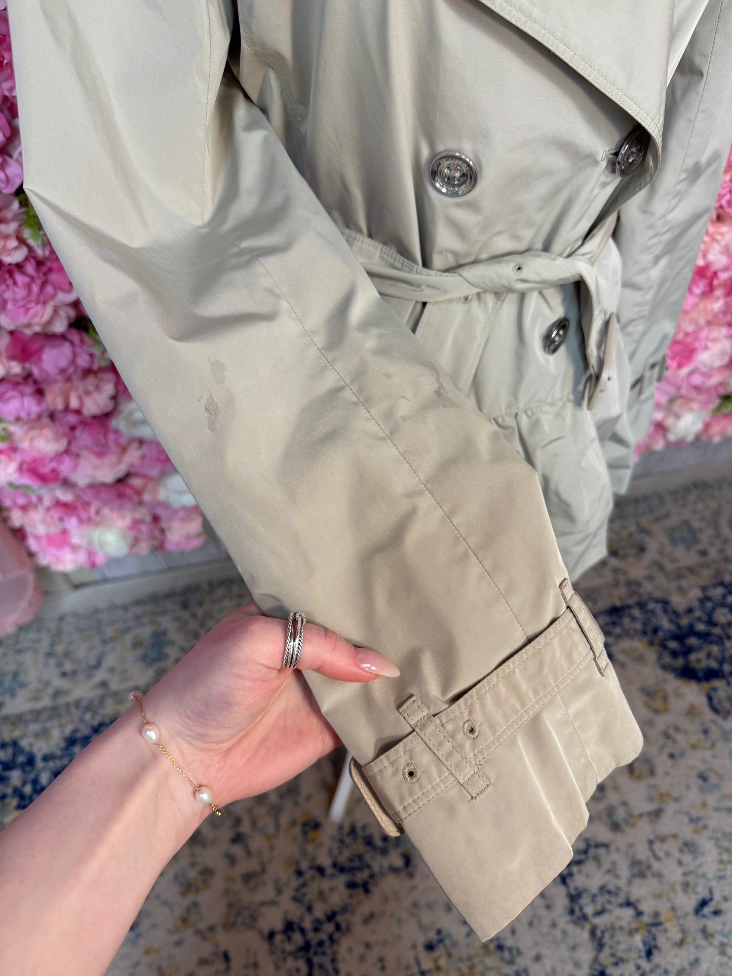 Burberry Ruffle Rain Jacket Size 8