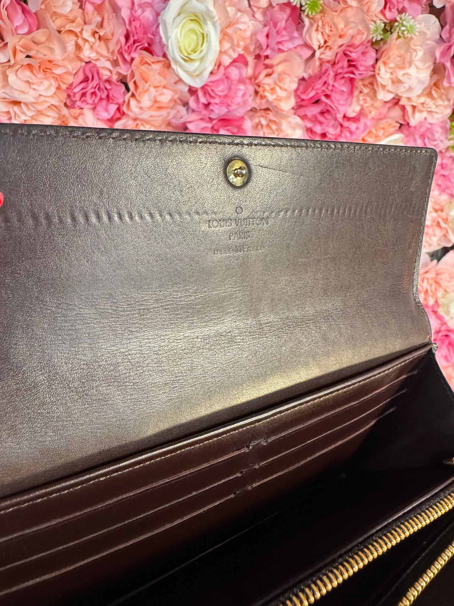 Louis Vuitton Oxblood/Deep Brown Sarah Wallet
