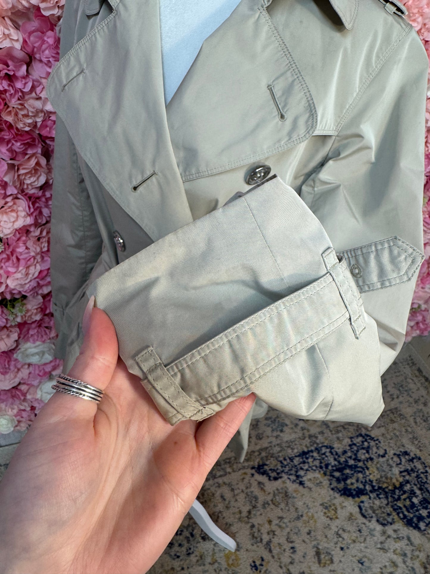 Burberry Ruffle Rain Jacket Size 8