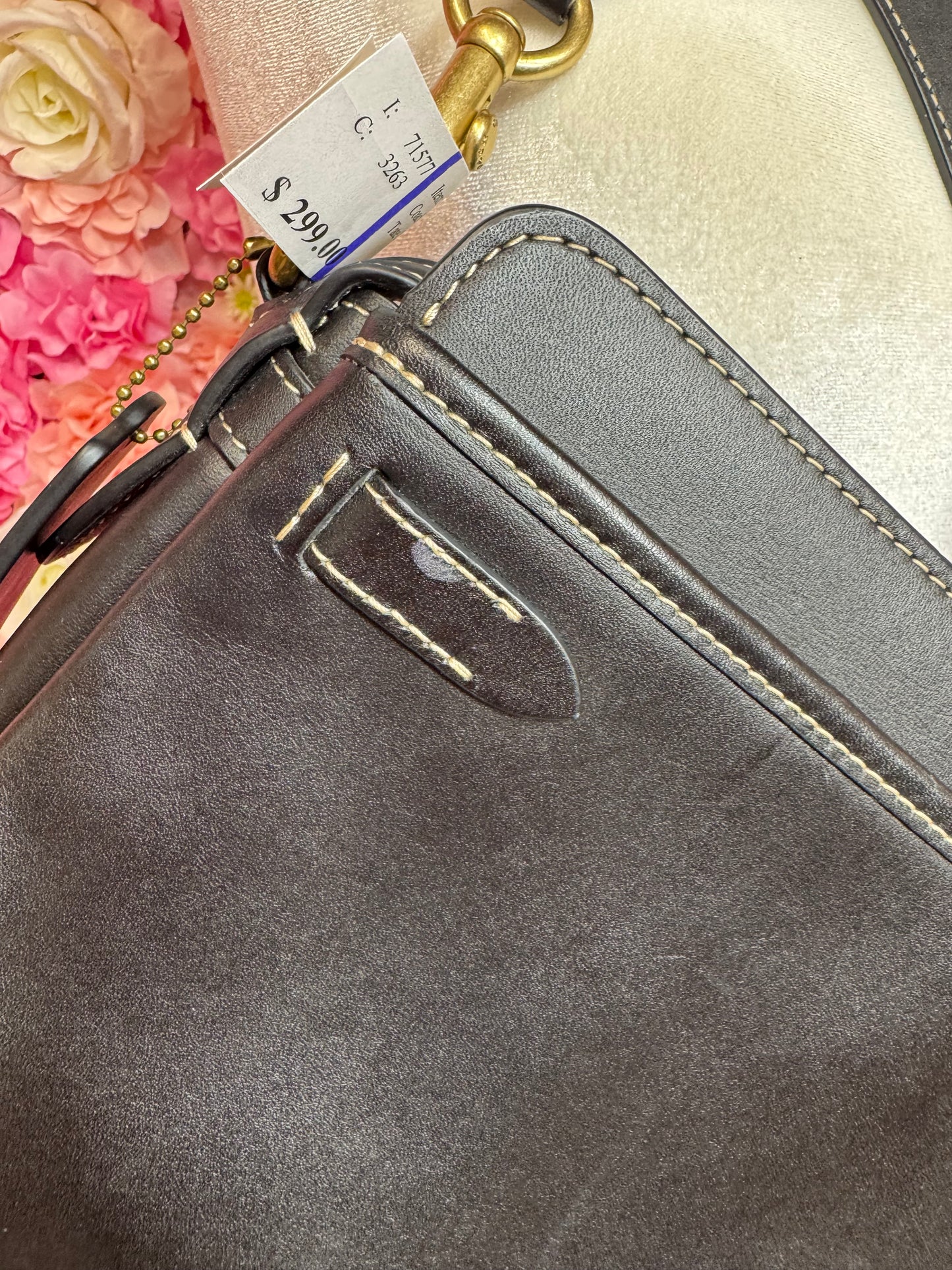 Black Leather Coach Tate Carryall Crossbody