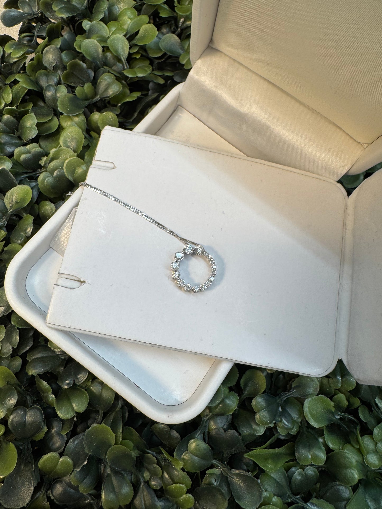 14 K White Gold .50 Carat Diamond Necklace
