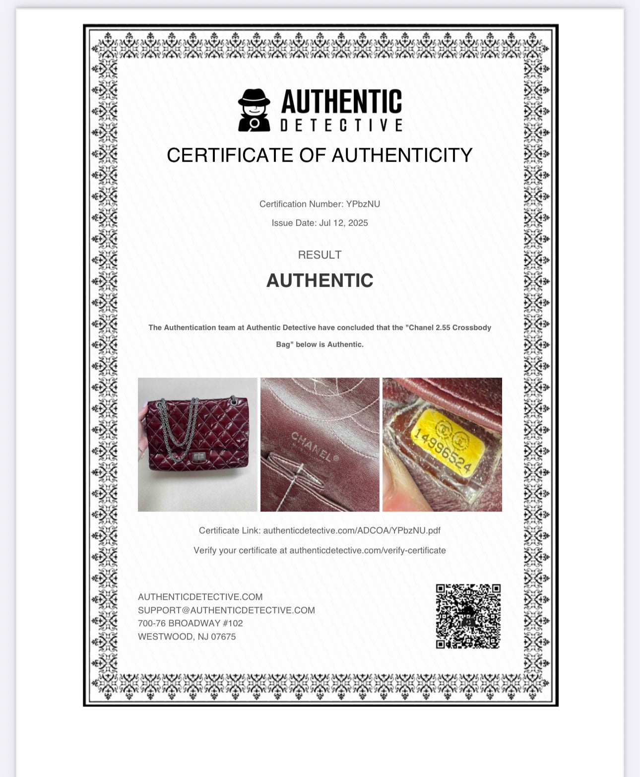 Burgundy & Silver Chanel 2.55 Crossbody/Shoulder Bag