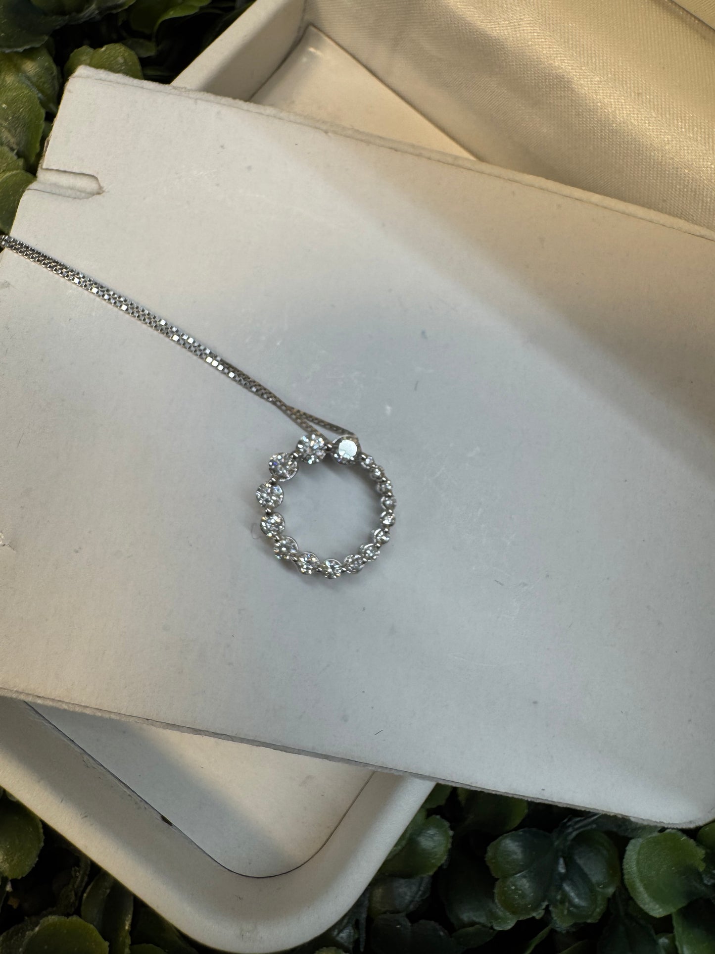 14 K White Gold .50 Carat Diamond Necklace