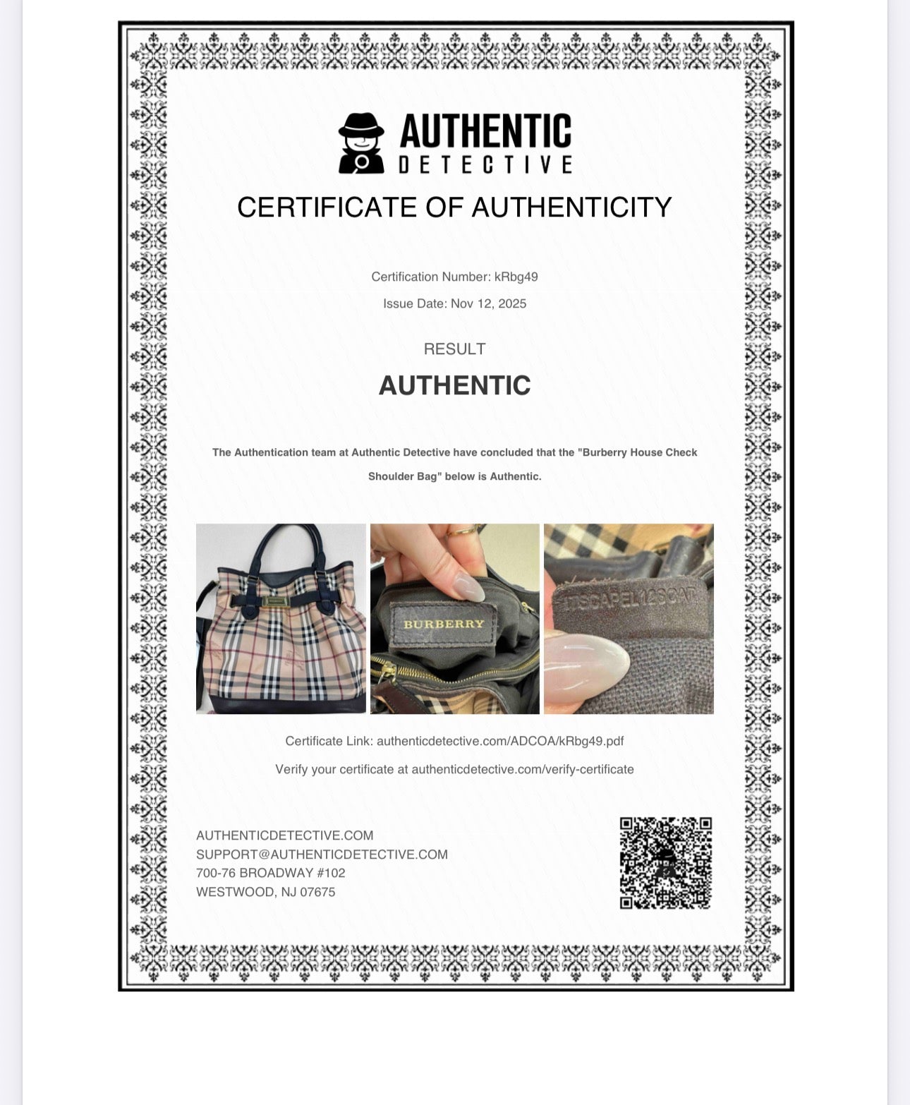 Burberry Haymaker Check Bag