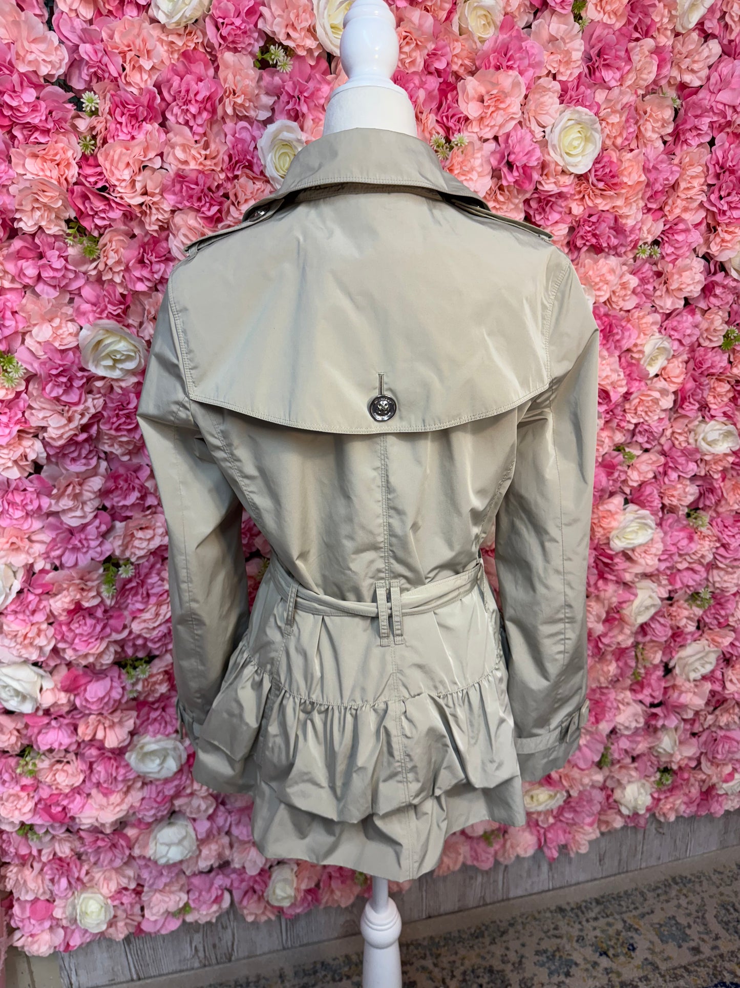 Burberry Ruffle Rain Jacket Size 8