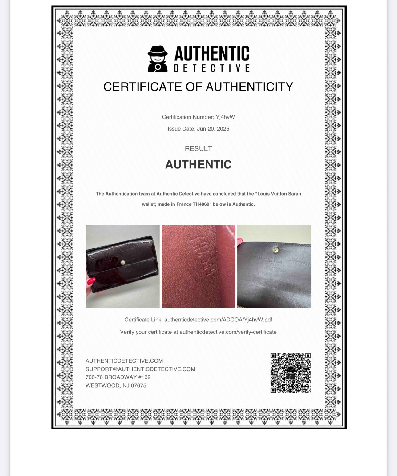 Louis Vuitton Oxblood/Deep Brown Sarah Wallet