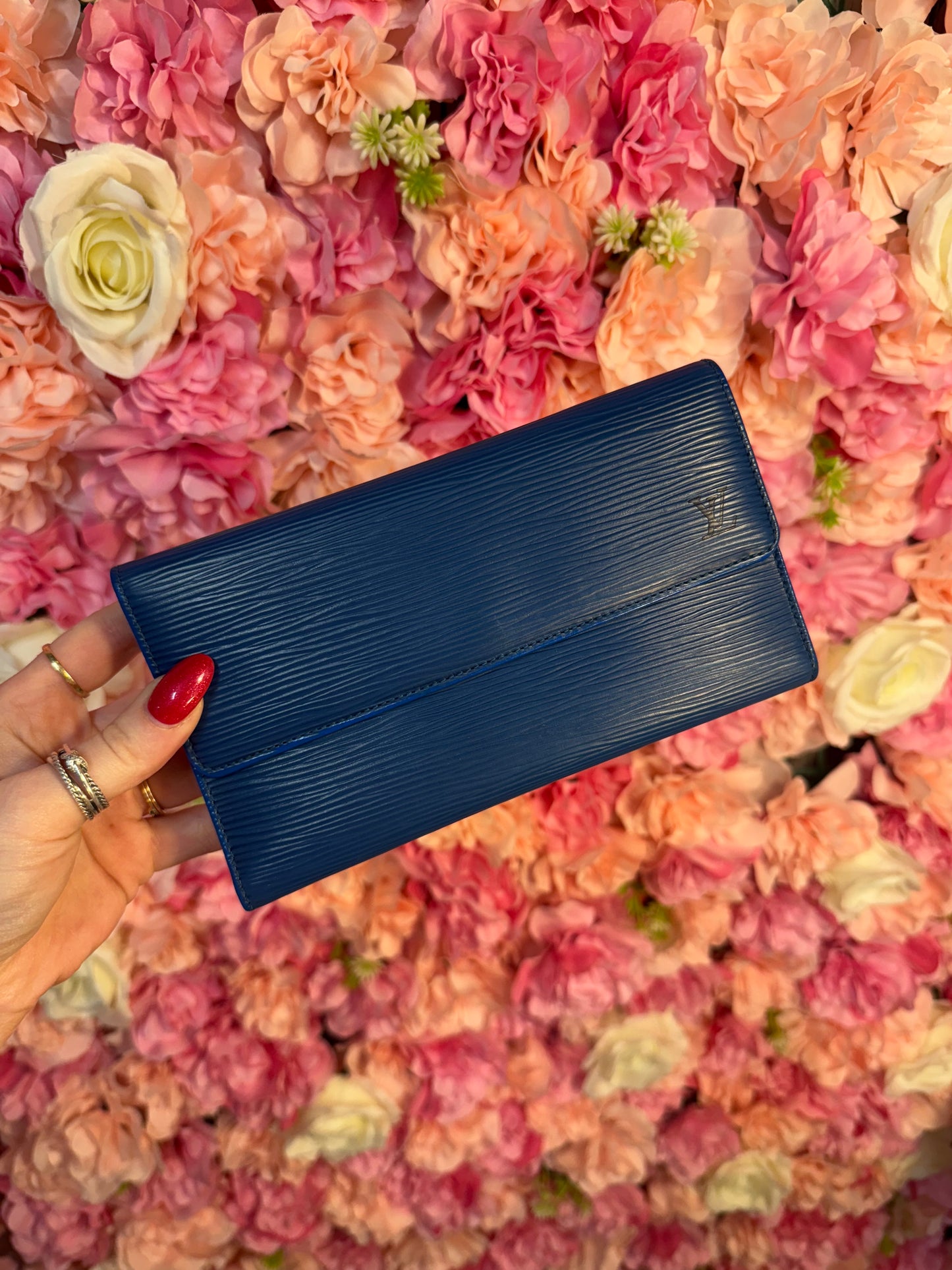 Blue Epi Louis Vuitton Sarah Wallet