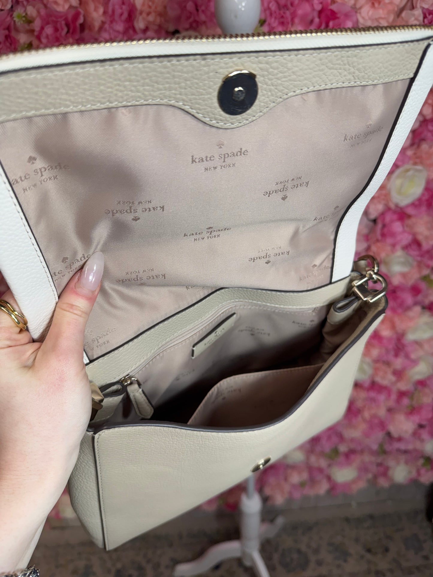 Taupe & Cream Kate Spade Shoulder Bag