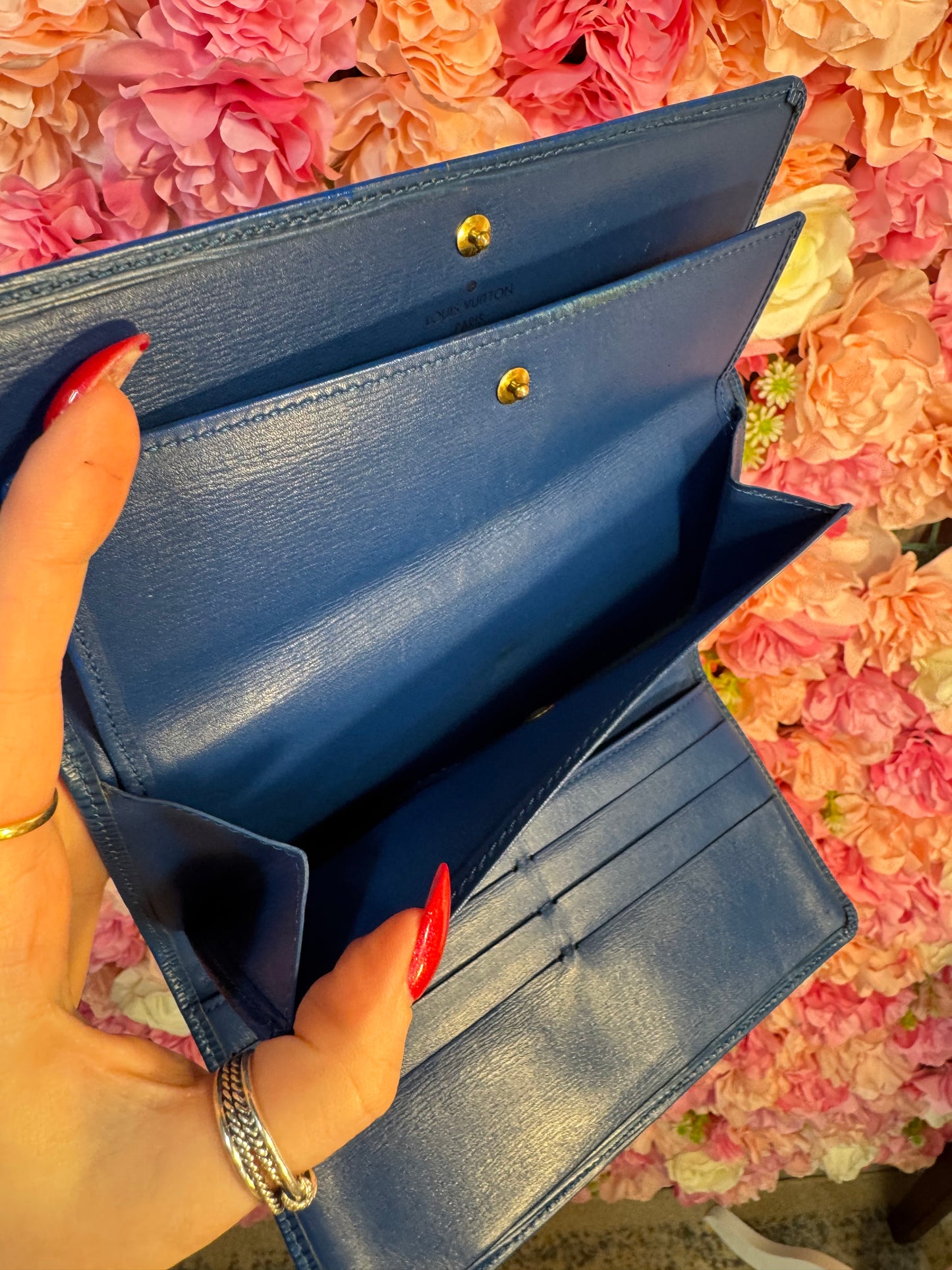 Blue Epi Louis Vuitton Sarah Wallet