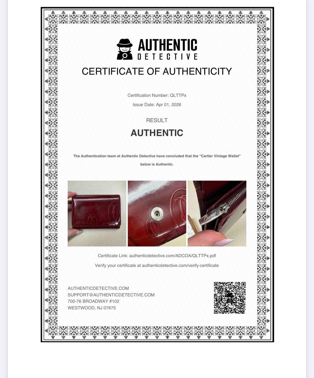 Vintage Patent Leather Cartier Wallet