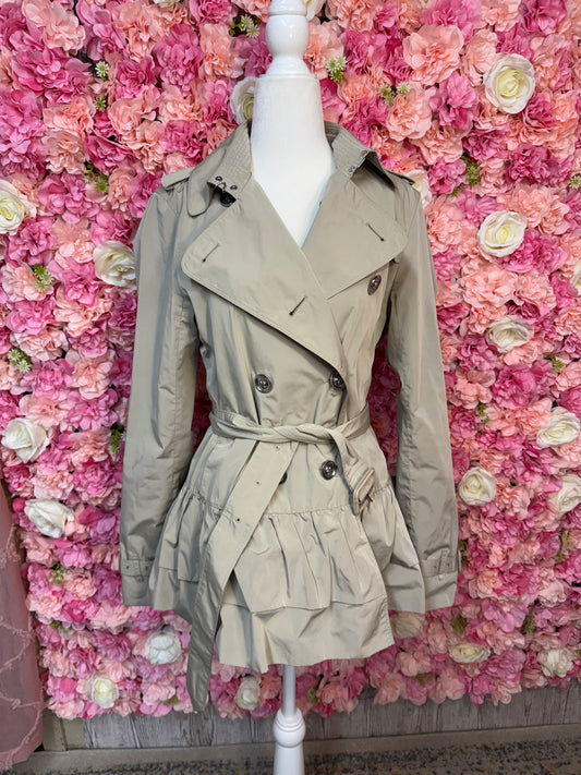 Burberry Ruffle Rain Jacket Size 8