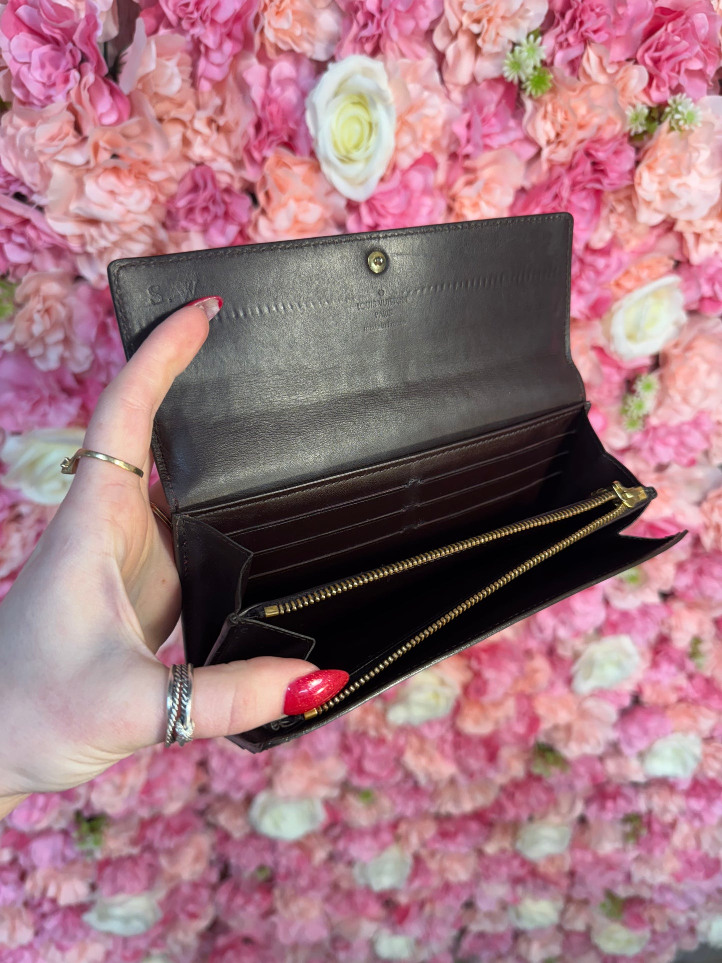 Louis Vuitton Oxblood/Deep Brown Sarah Wallet