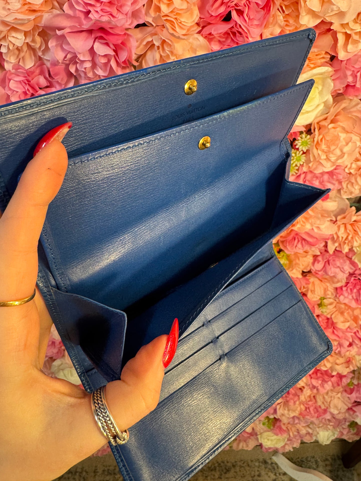 Blue Epi Louis Vuitton Sarah Wallet