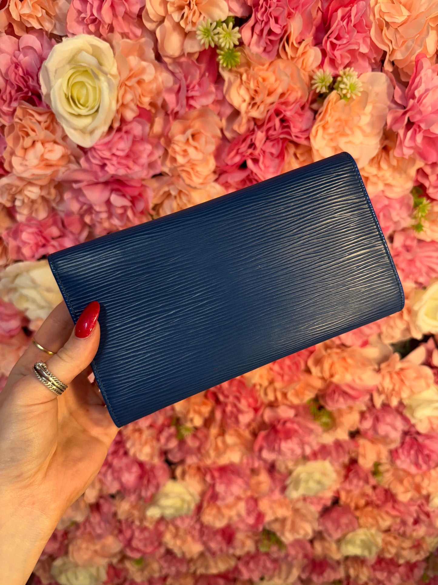Blue Epi Louis Vuitton Sarah Wallet