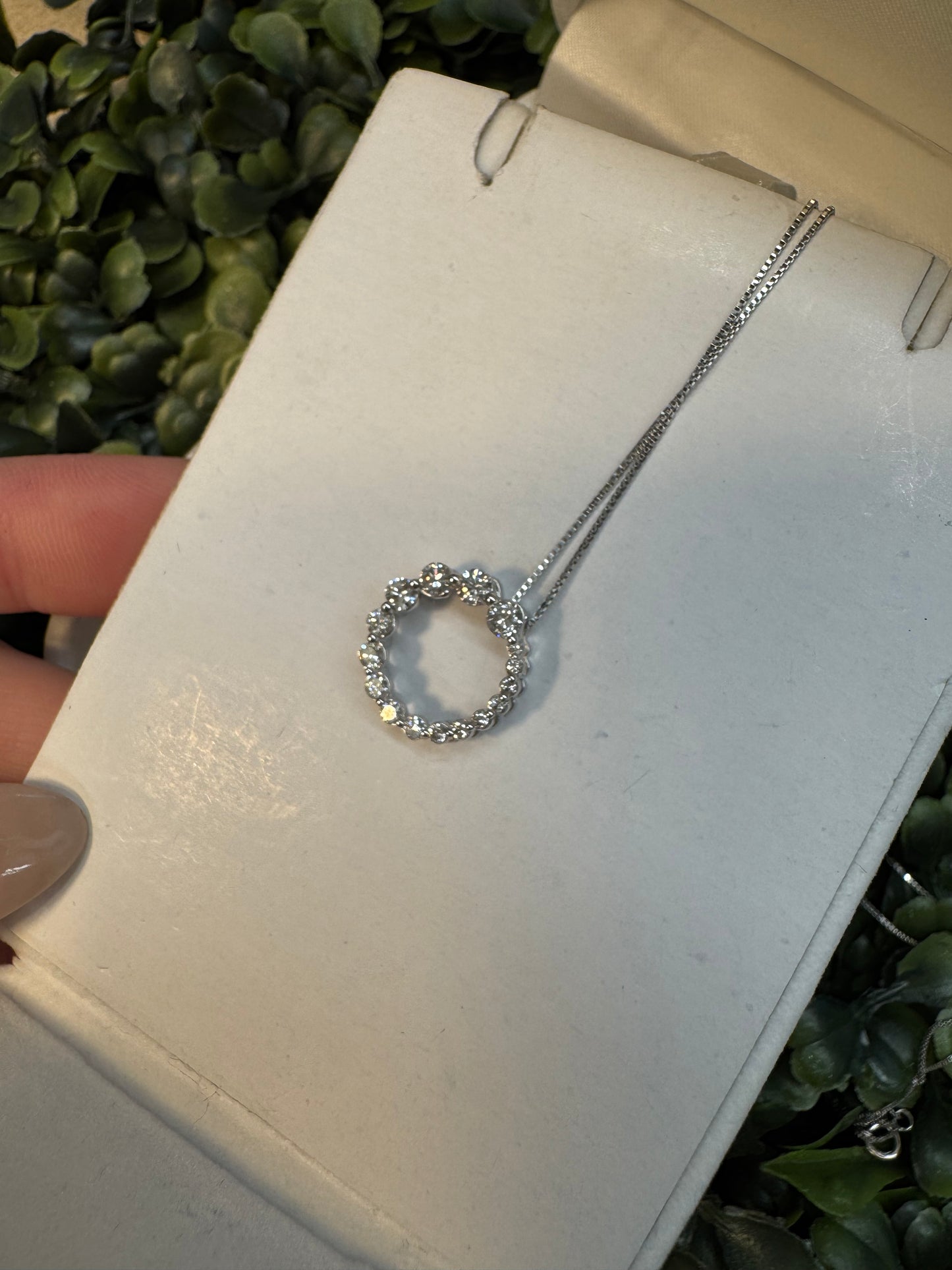 14 K White Gold .50 Carat Diamond Necklace