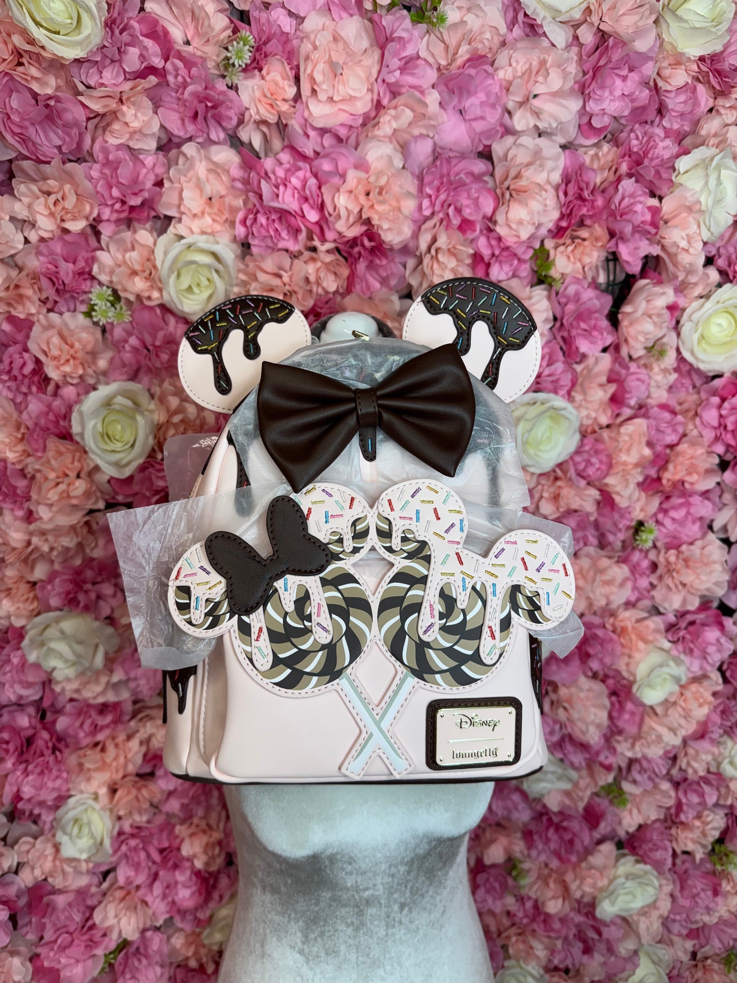 NWT Loungefly Disney Minnie Mouse Chocolate Sprinkle Backpack Purse
