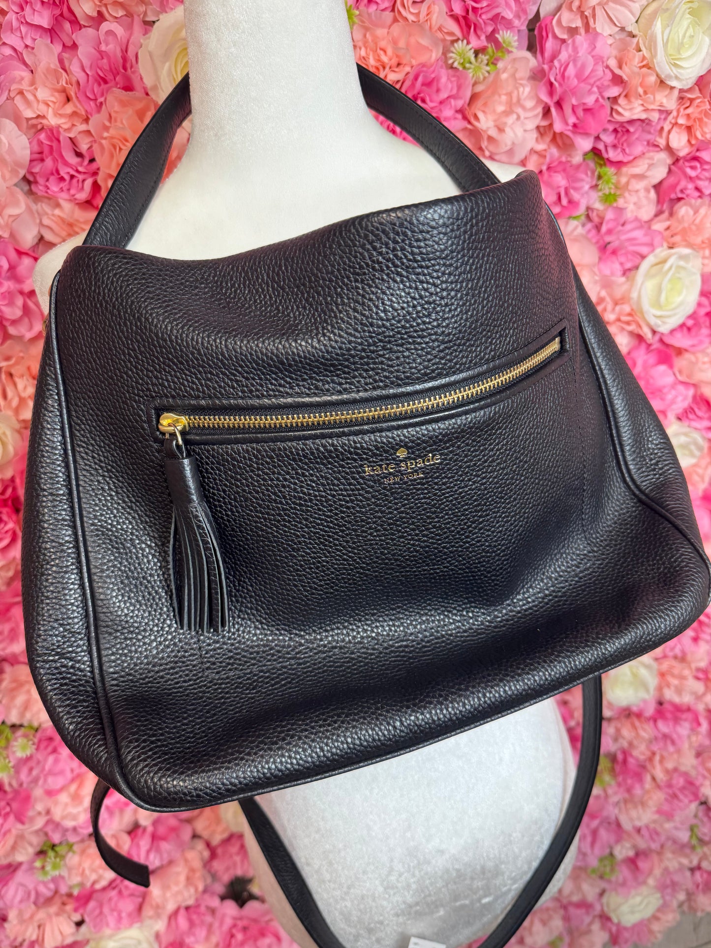Black Kate Spade Shoulder Bag With Long Strap