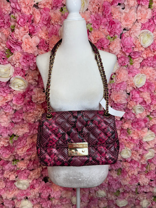 Pink Snakeskin Michael Kors Convertible Shoulder/Crossbody