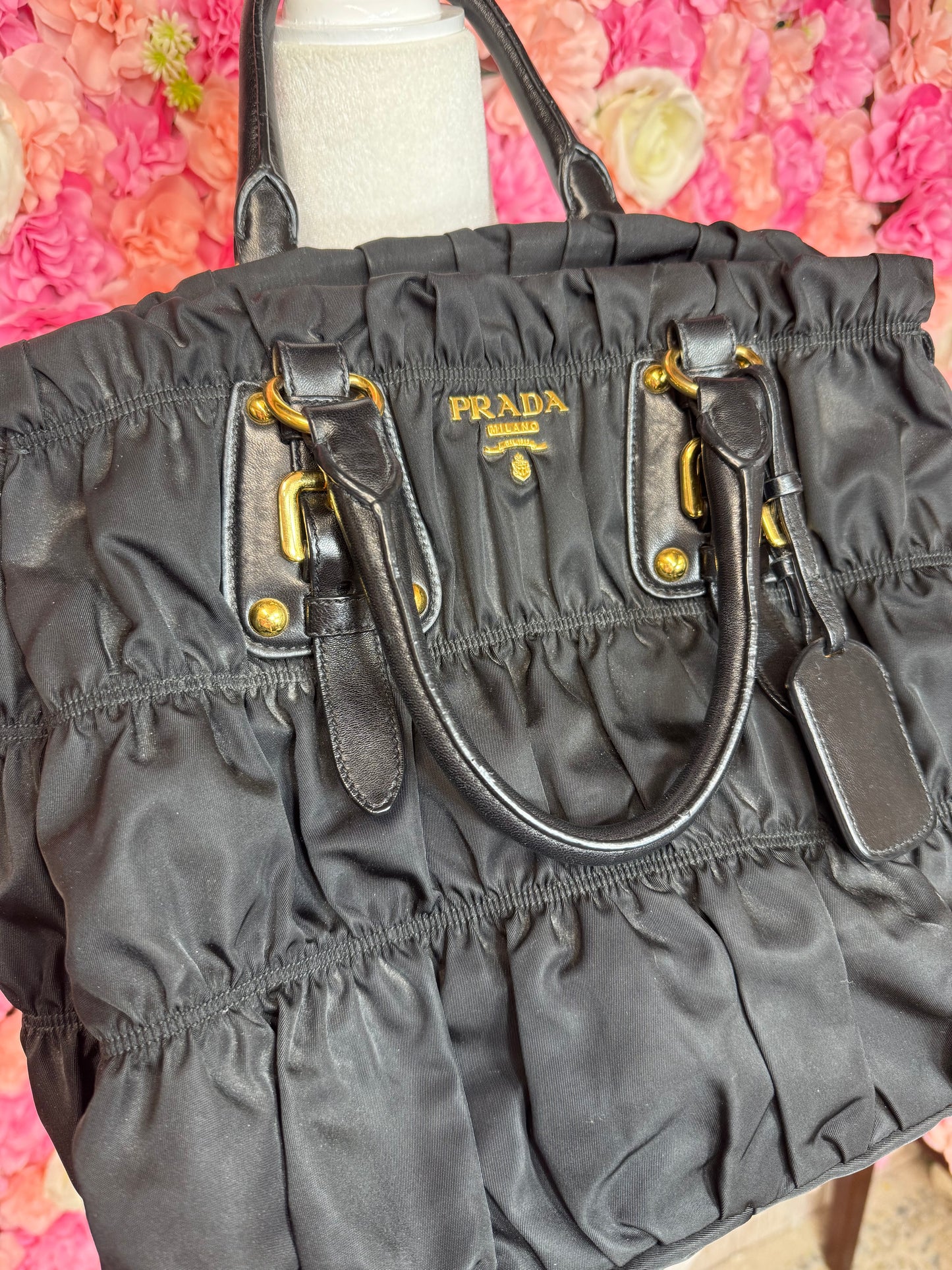 Black Nylon Prada Bag With Strap