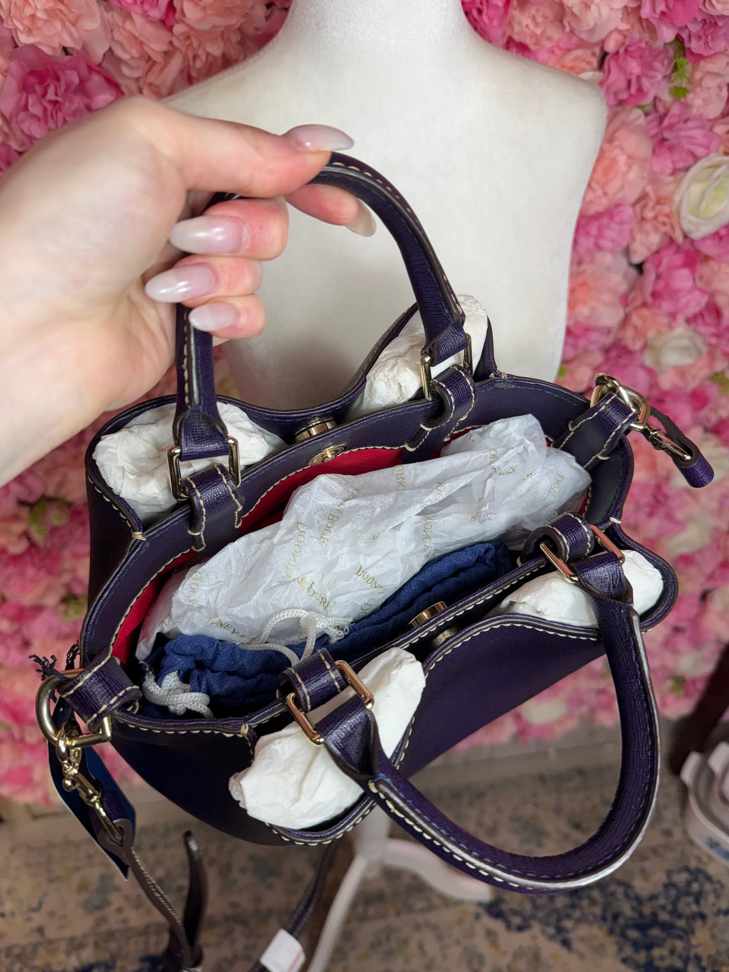 NWT Purple Lucca Pebble Dooney & Bourke