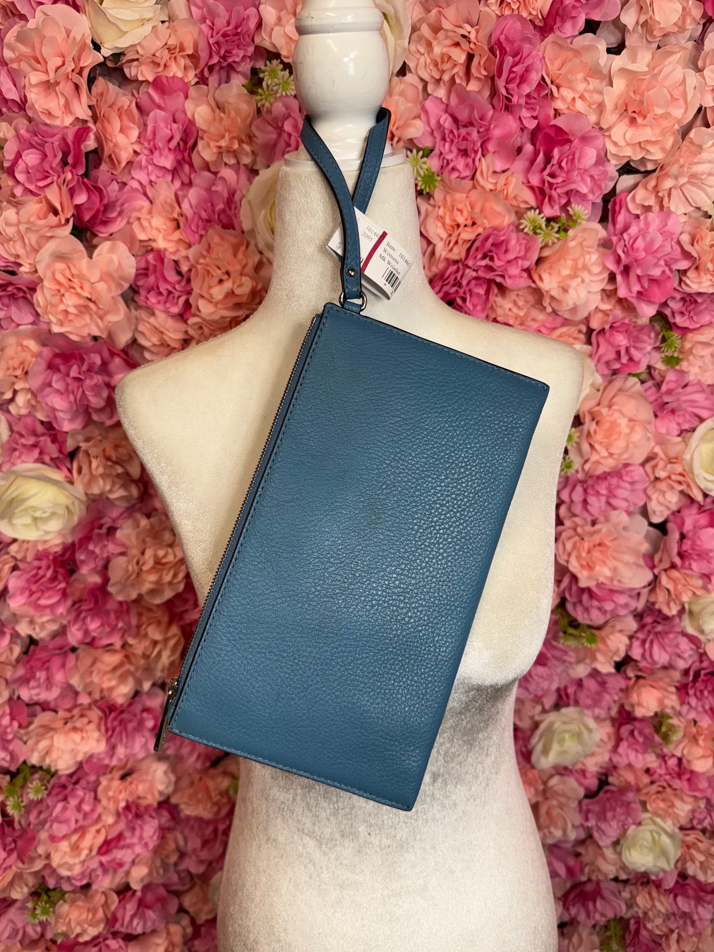 Oversized Blue & Silver Michael Kors Wristlet