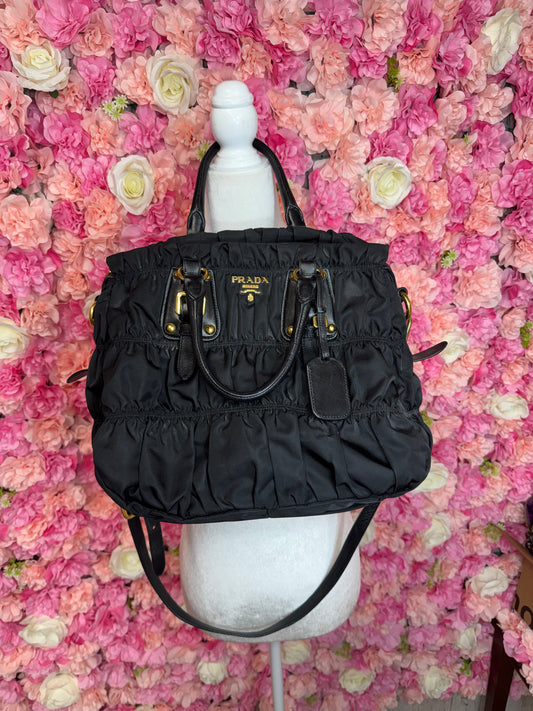 Black Nylon Prada Bag With Strap