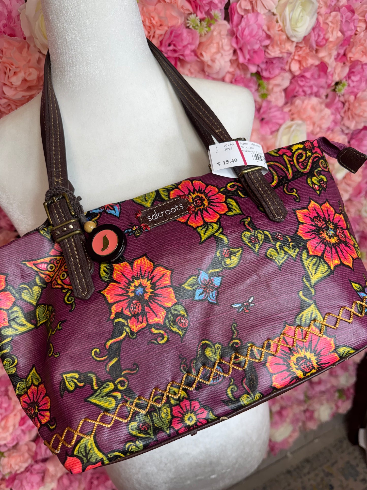 SaxRoots Purple Floral Bag