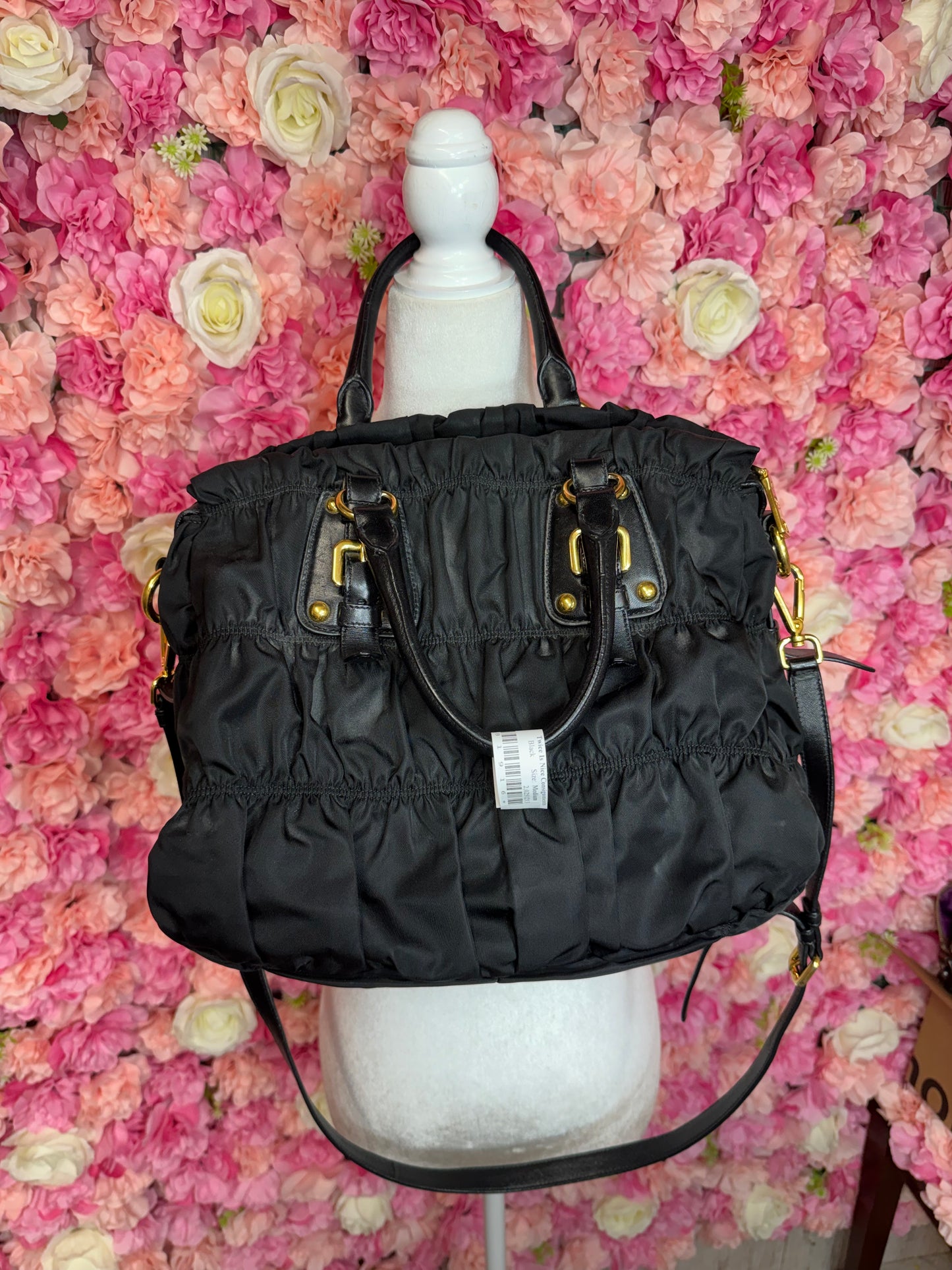 Black Nylon Prada Bag With Strap