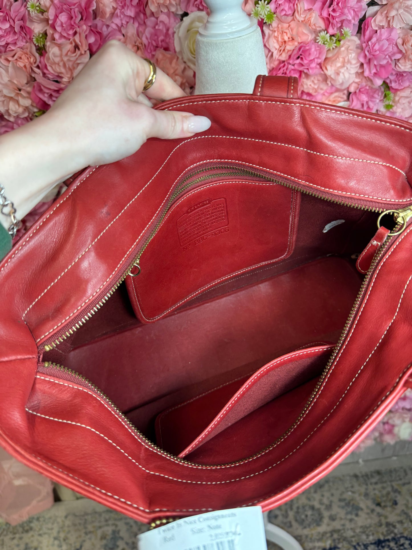 Vintage Red Coach Bleeker Leather Bag