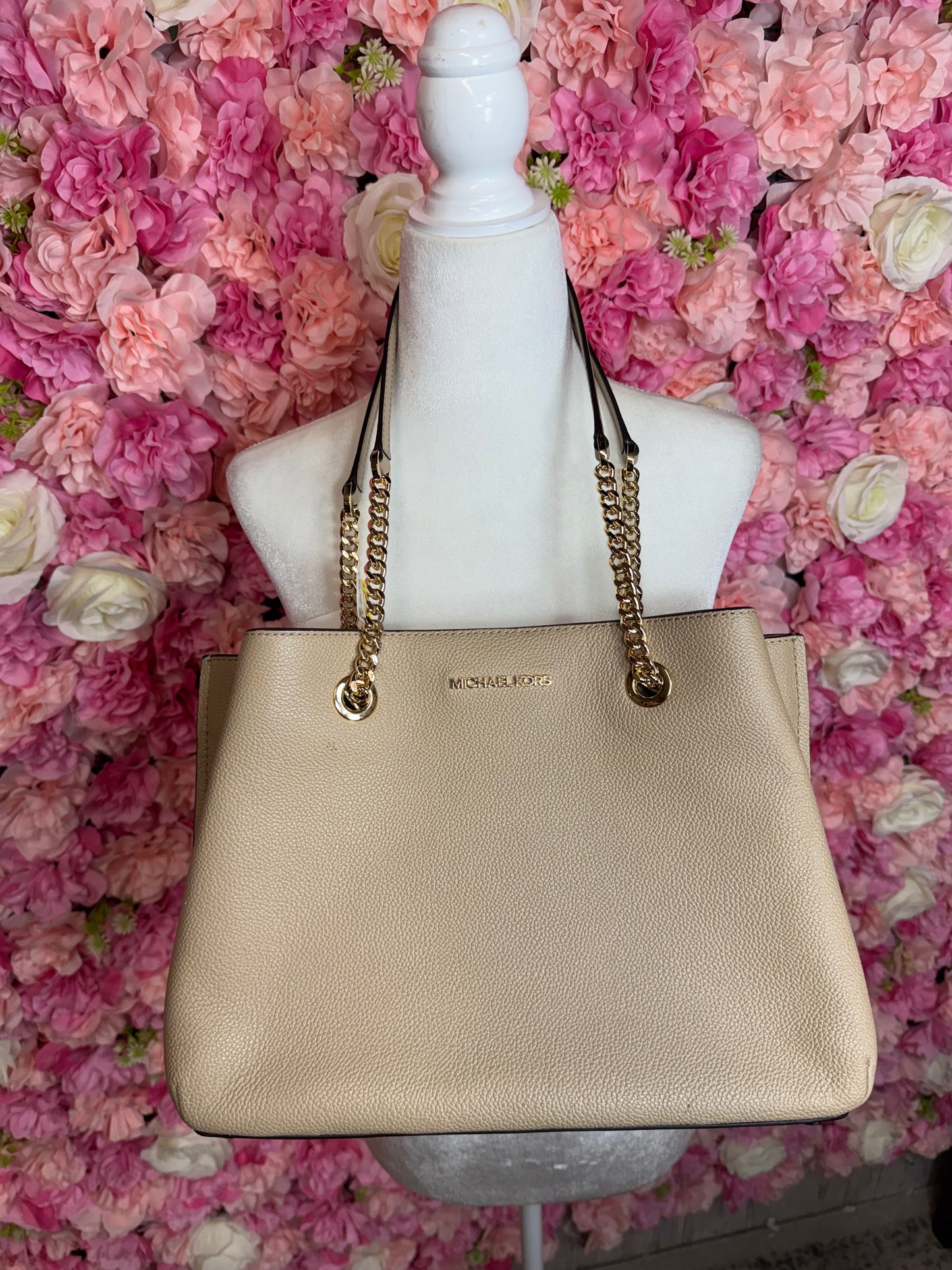 NWT Michael Kors Teagen Leather Satchel Rt $448