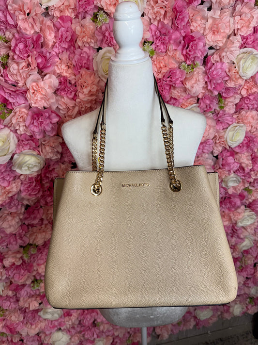 NWT Michael Kors Teagen Leather Satchel Rt $448