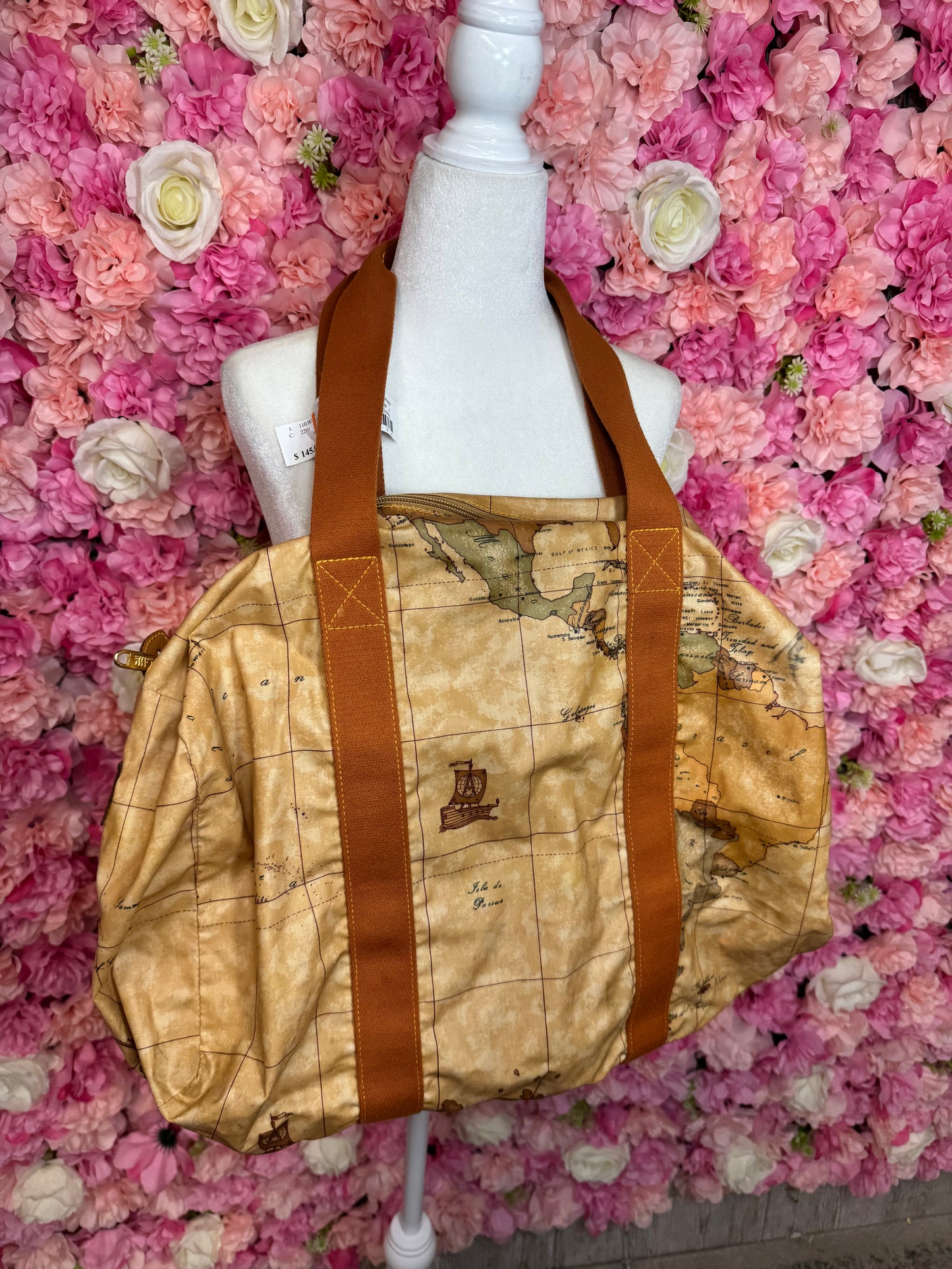 Alviero Martini Made In Italy Map Weekend Duffle Bag