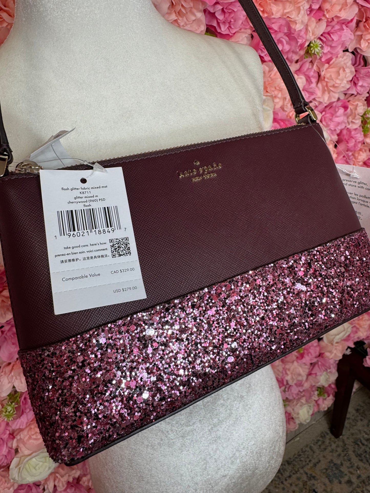 NWT Kate Spade Cherrywood Glitter Crossbody
