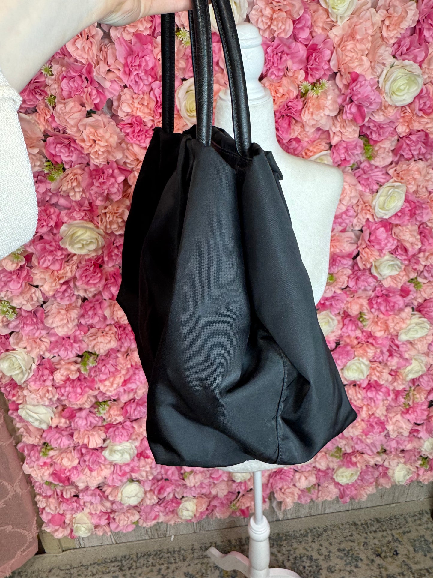 Prada Nylon Black and Gold Hardware Bow Bag