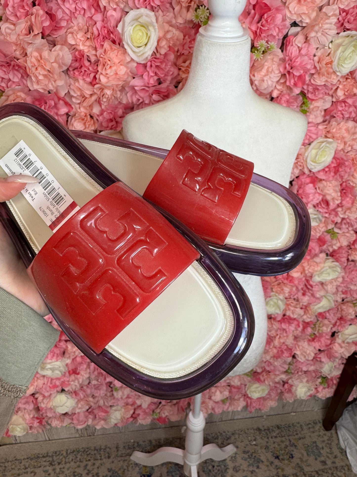 Tory Burch Bubble Jelly Slides Size 8