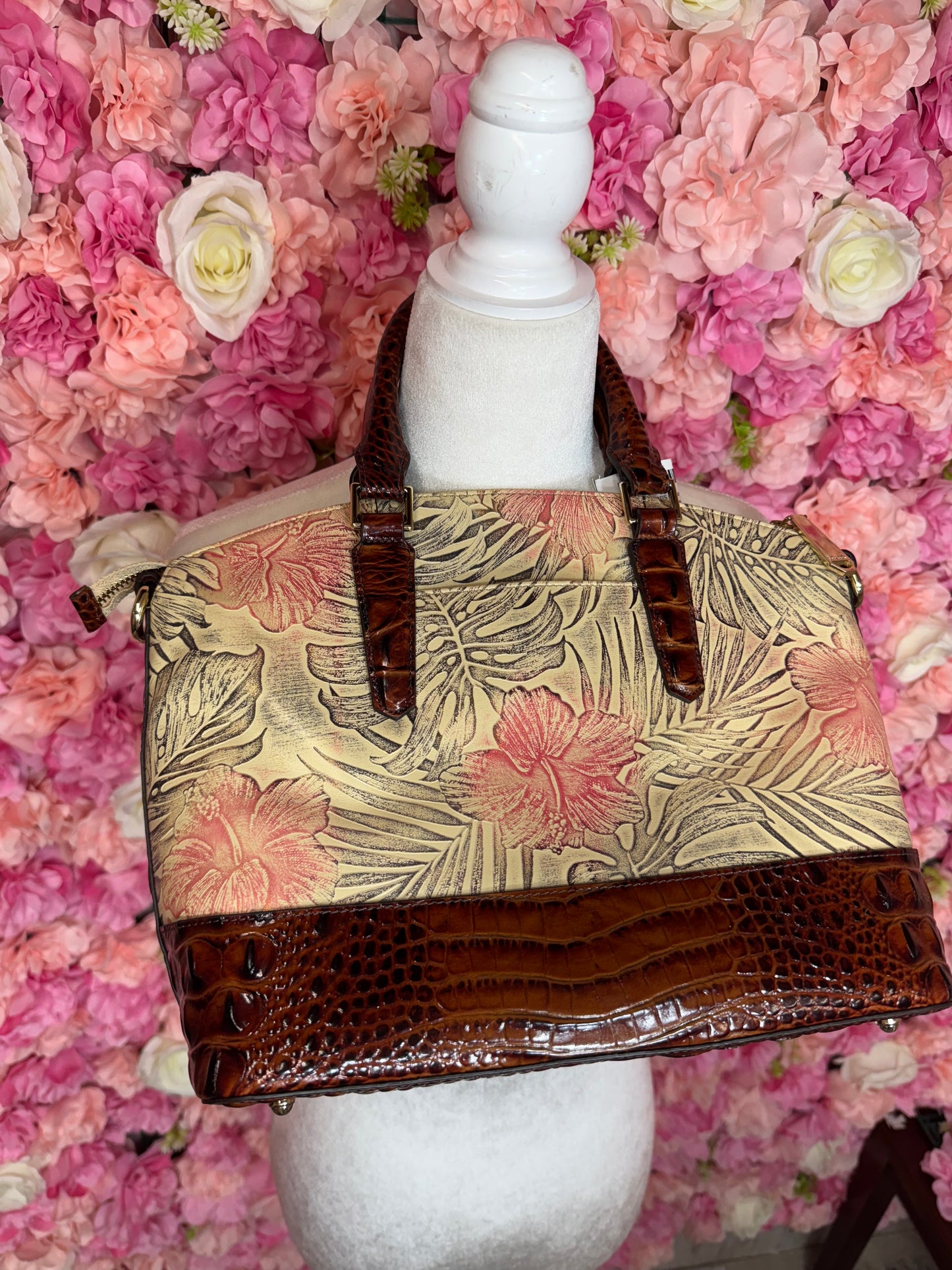 Hibiscus Floral Brahmin Bag