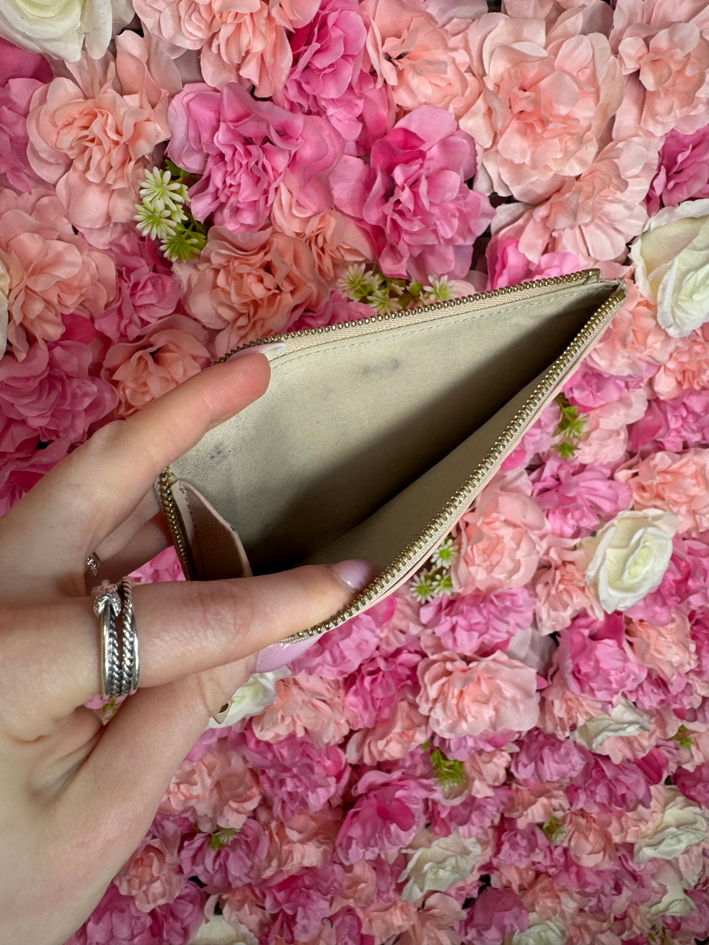Pink Chloe Horse Print Slim Wallet