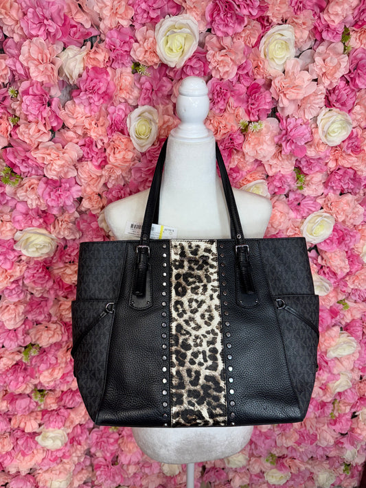 Black & Animal Print Michael Kors Shoulder Bag