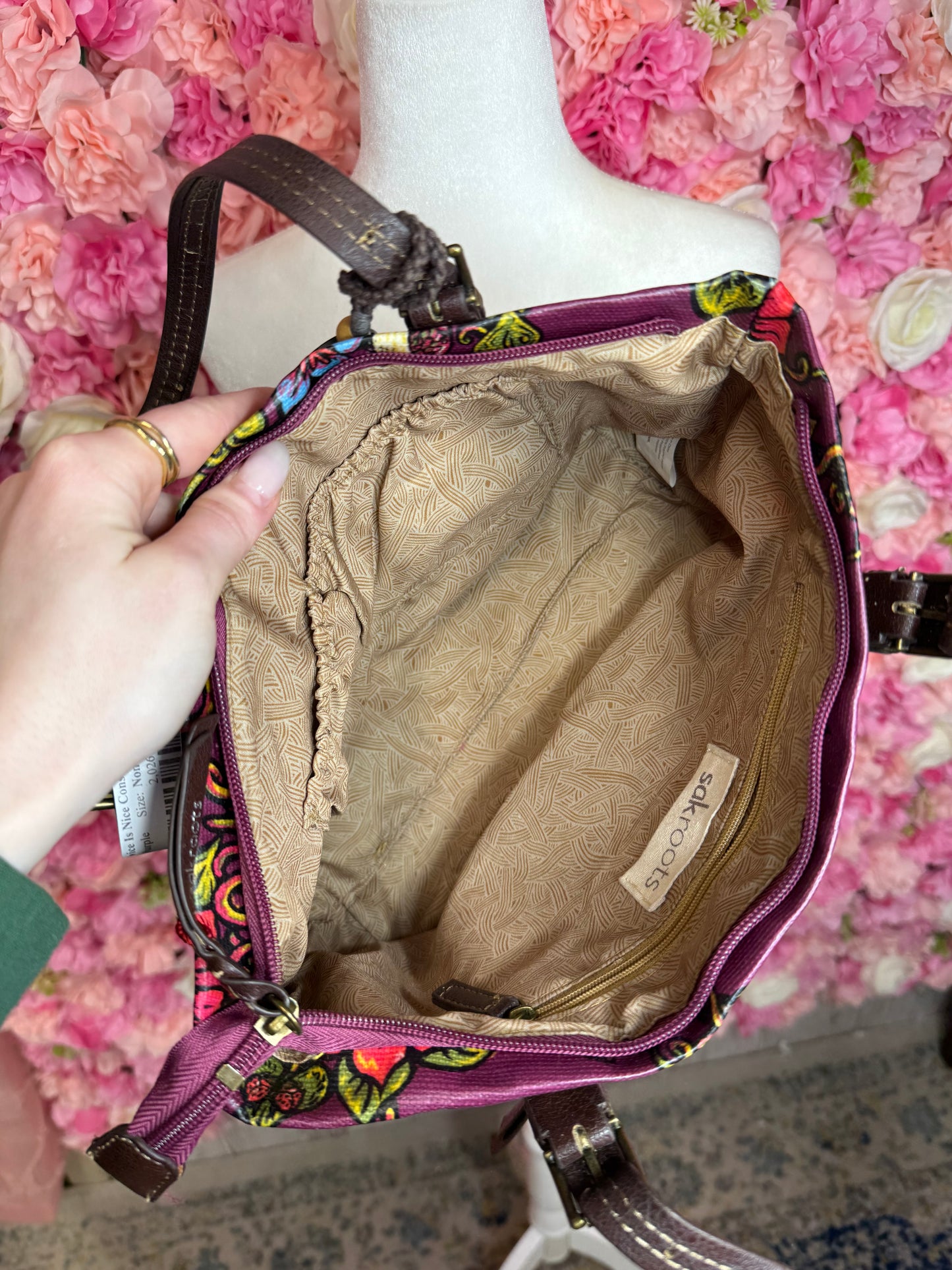 SaxRoots Purple Floral Bag